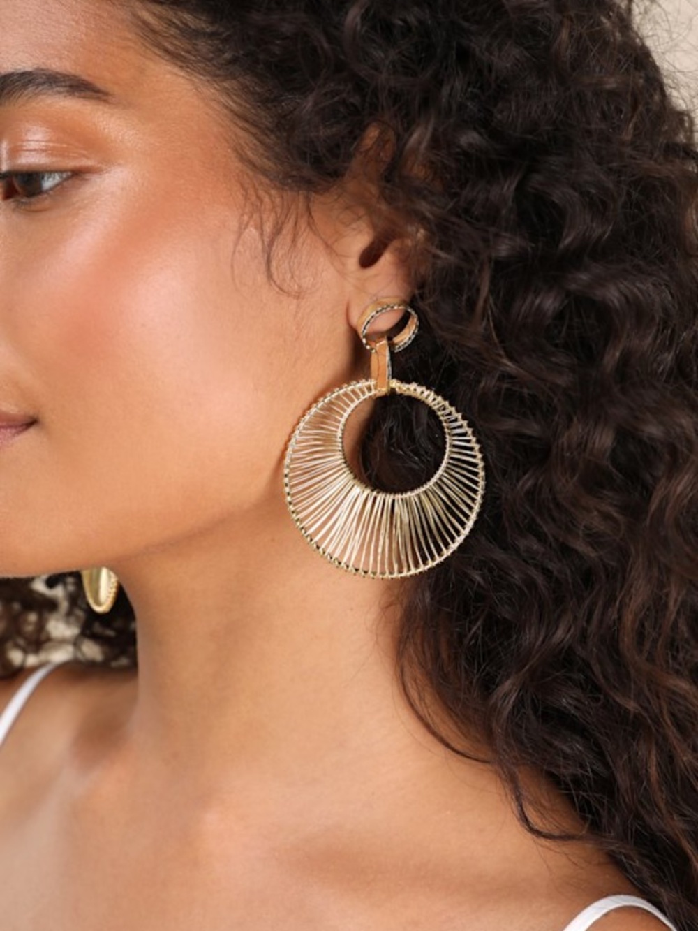 Lulus Anzhela Gold Wrapped Hoop Earrings - Size One Size